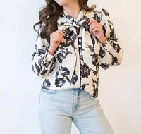 Elizabeth James The Label - Britt Bow Long Sleeve Blouse