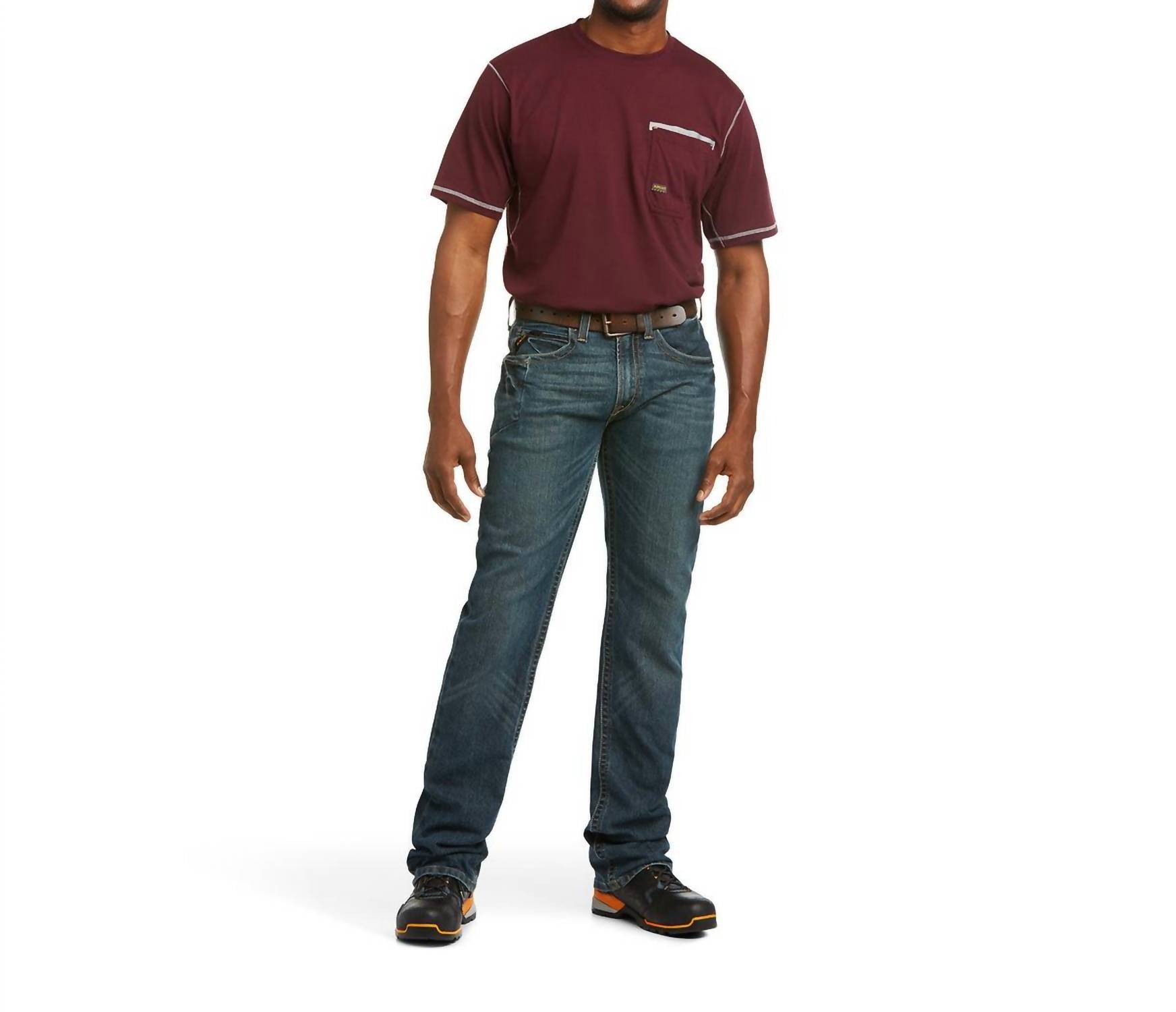 ARIAT Rebar M5 Straight Durastretch Edge Stackable Straight Leg Jeans in ironside - men's jeans