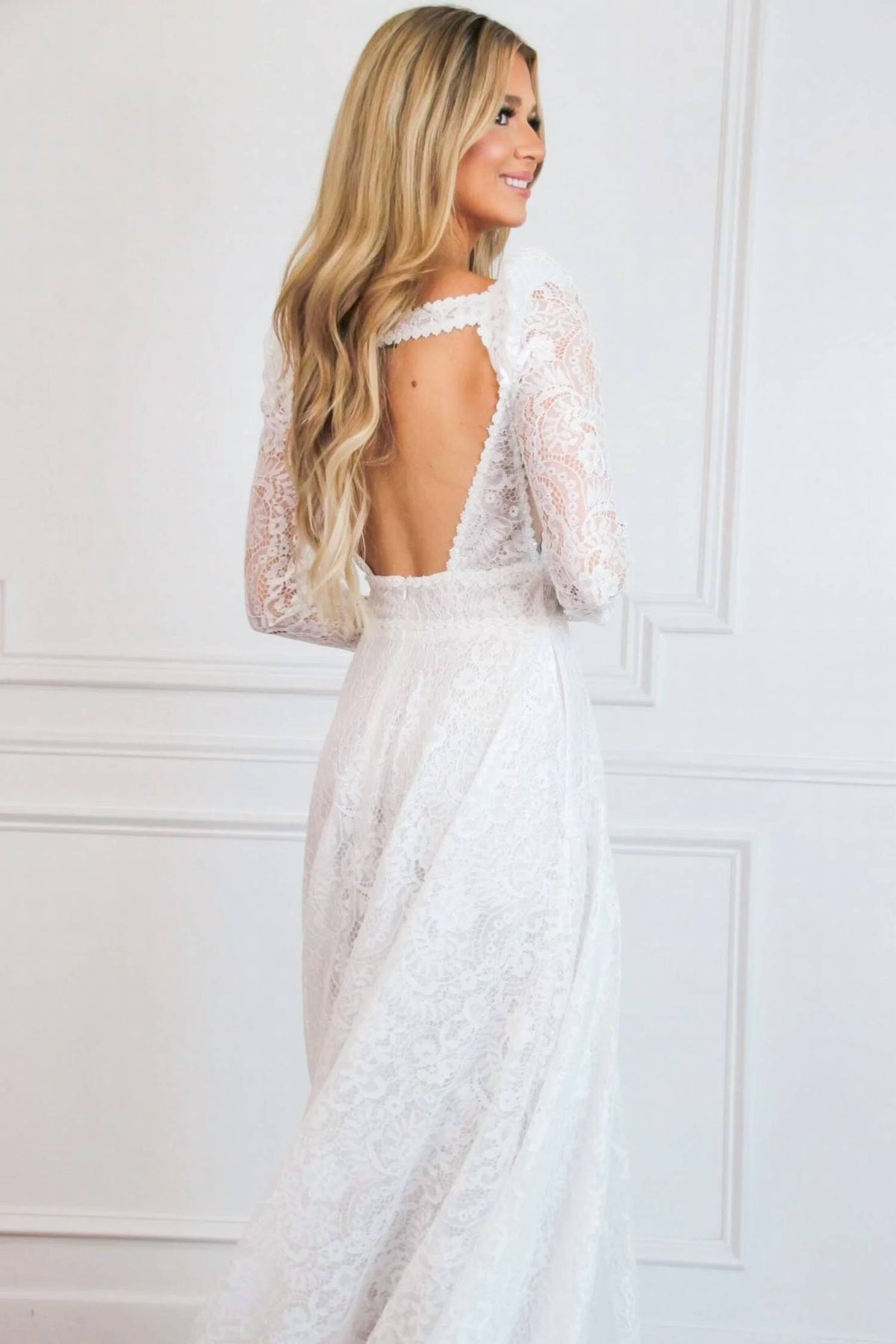 Cinderella Divine - Oriana Lace A Line Detachable Long Sleeve Wedding Dress