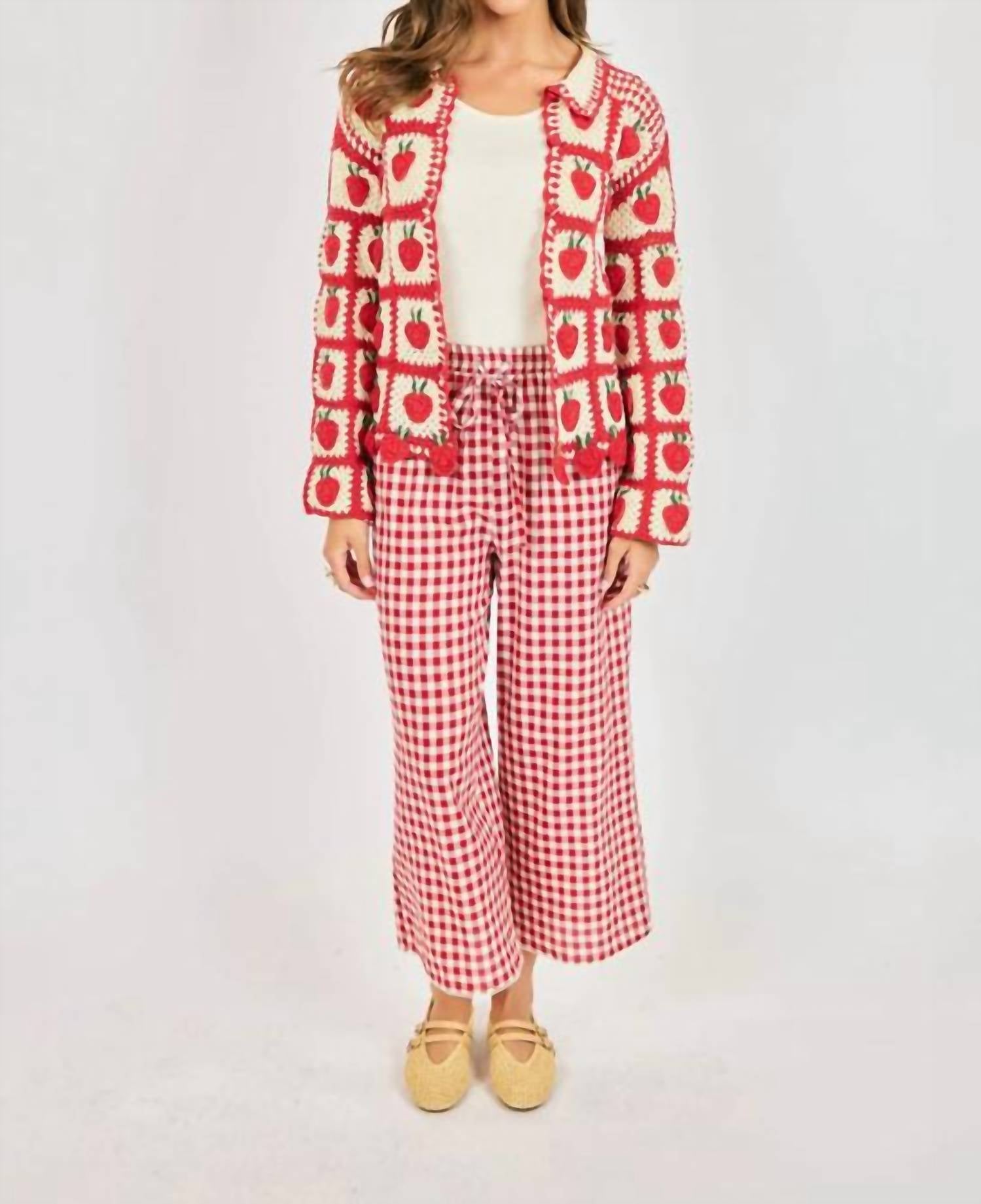 Sadie & Sage - Berrylicious Crotchet Cardigan Sweater
