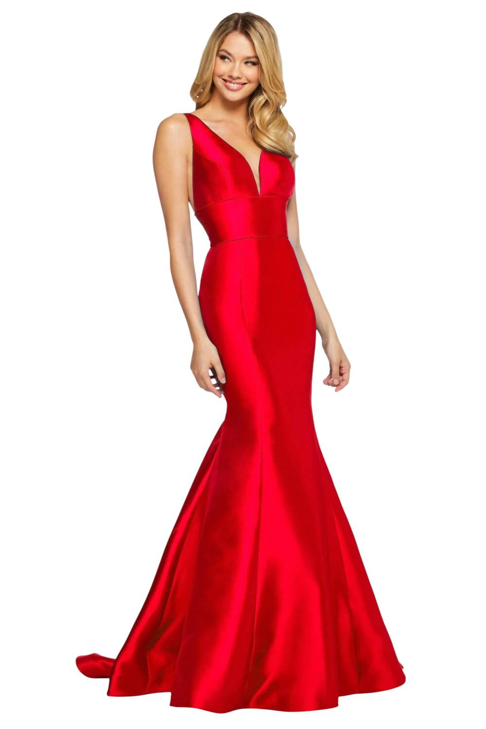 Sherri Hill - Deep V-neckline Prom Dress