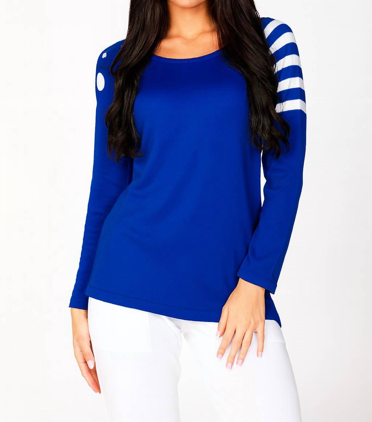 Angel Apparel - Stripe Scoop Long Sleeve Top