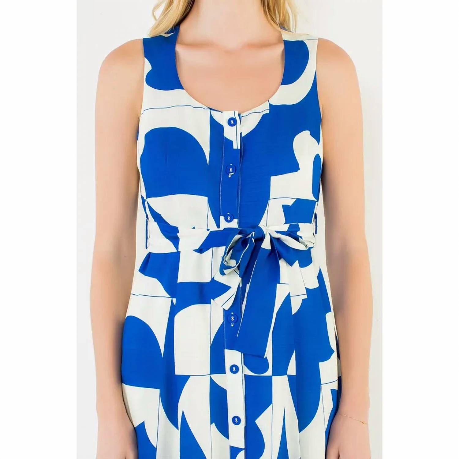Thml - Geometric Tank Midi Dress With Tie Waist