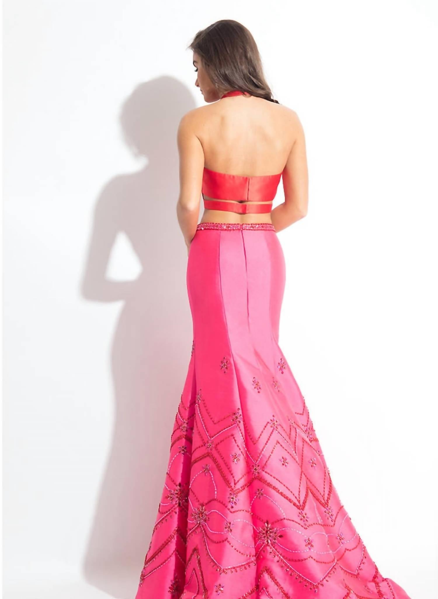 Rachel Allan - Two-piece Mikado Mermaid Prom Gown