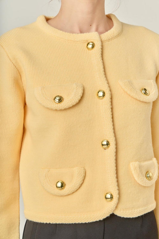 English Factory - Butter Round Hem Cardigan