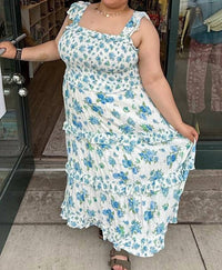 Easel - Women's Linnea Printed Gauze Tiered Maxi Dress