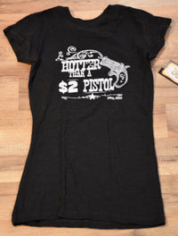 Cowgirl Justice Hotter Than A $2 Pistol Tee in black - women's t-shirt - alternate view