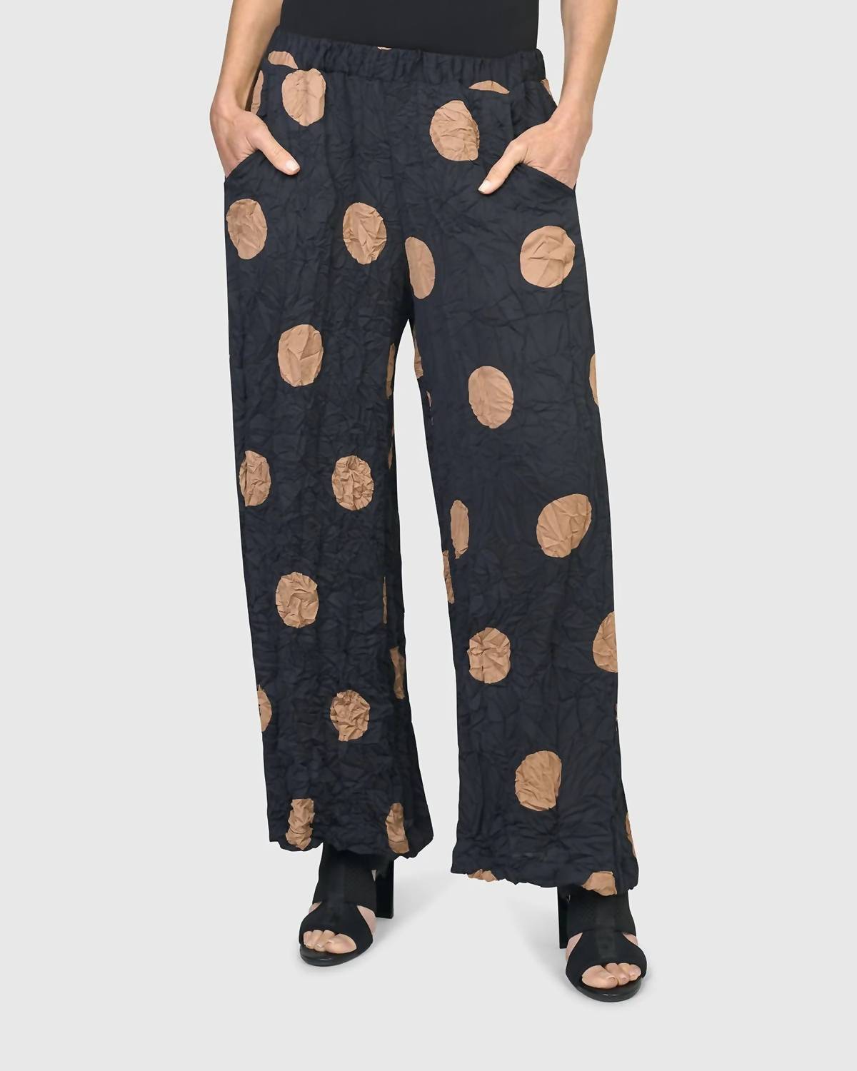 ALEMBIKA Doppio Wide Leg Pants in circles - women's pants