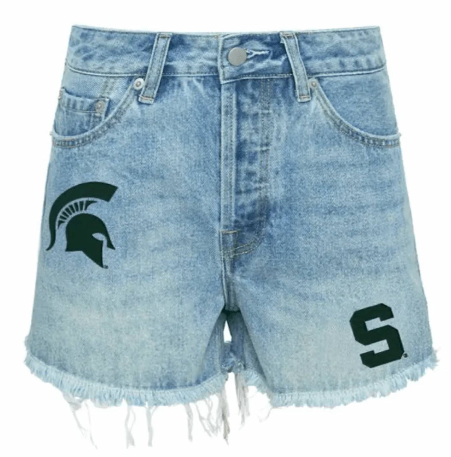 Hype And Vice - Michigan State Denim Patched Shorts