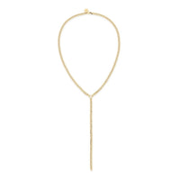 Eklexic - Women's Micro Link Curb Chain Lariat Necklace