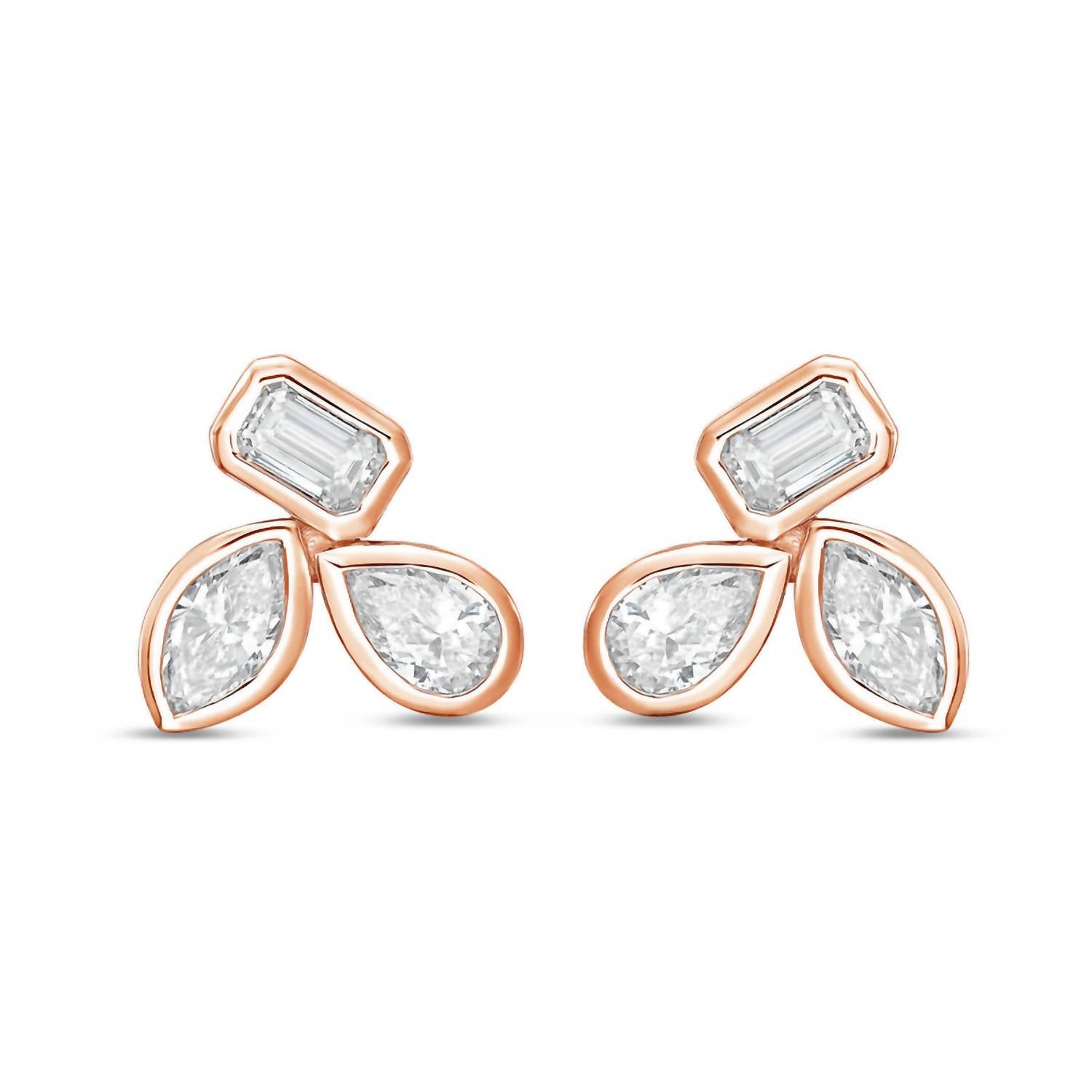 Diana M Jewels - Women's Emerald, Pear & Marquise Lab-Grown Diamond Stud Earrings (5.00 Ct) - Statement