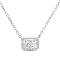 Diana M Jewels - Women's 7 Carat Lab-grown Diamond Radiant Bezel Necklace - Elegant