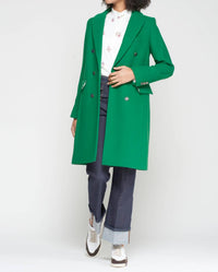 Vilagallo Lian Double-breasted Coat in kelly green - women's jacket