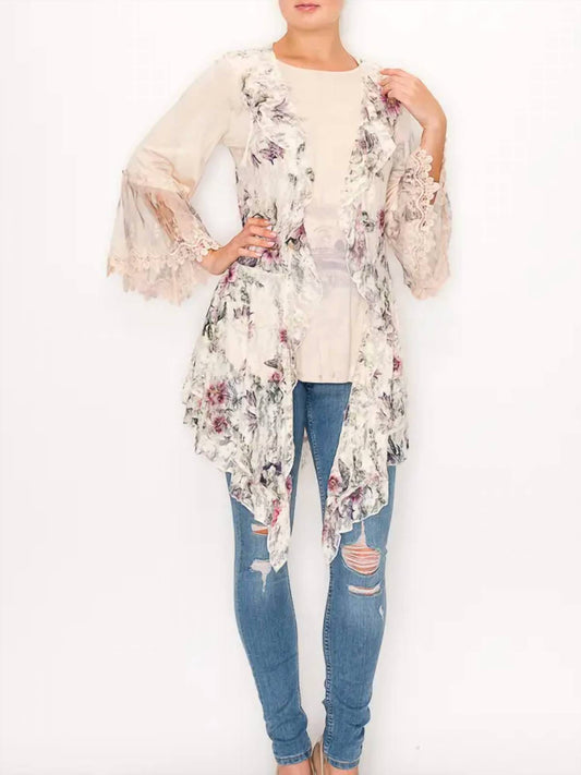 Origami - All Lace Cardigan With Ruffles