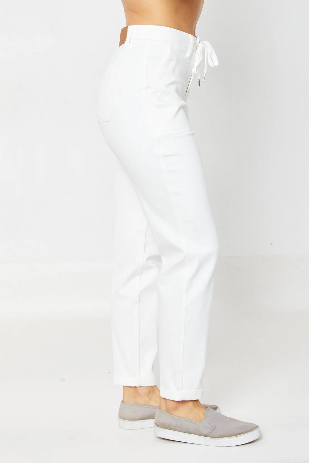 Judy Blue - High Waist Garment Dyed Cuffed Jogger Pants