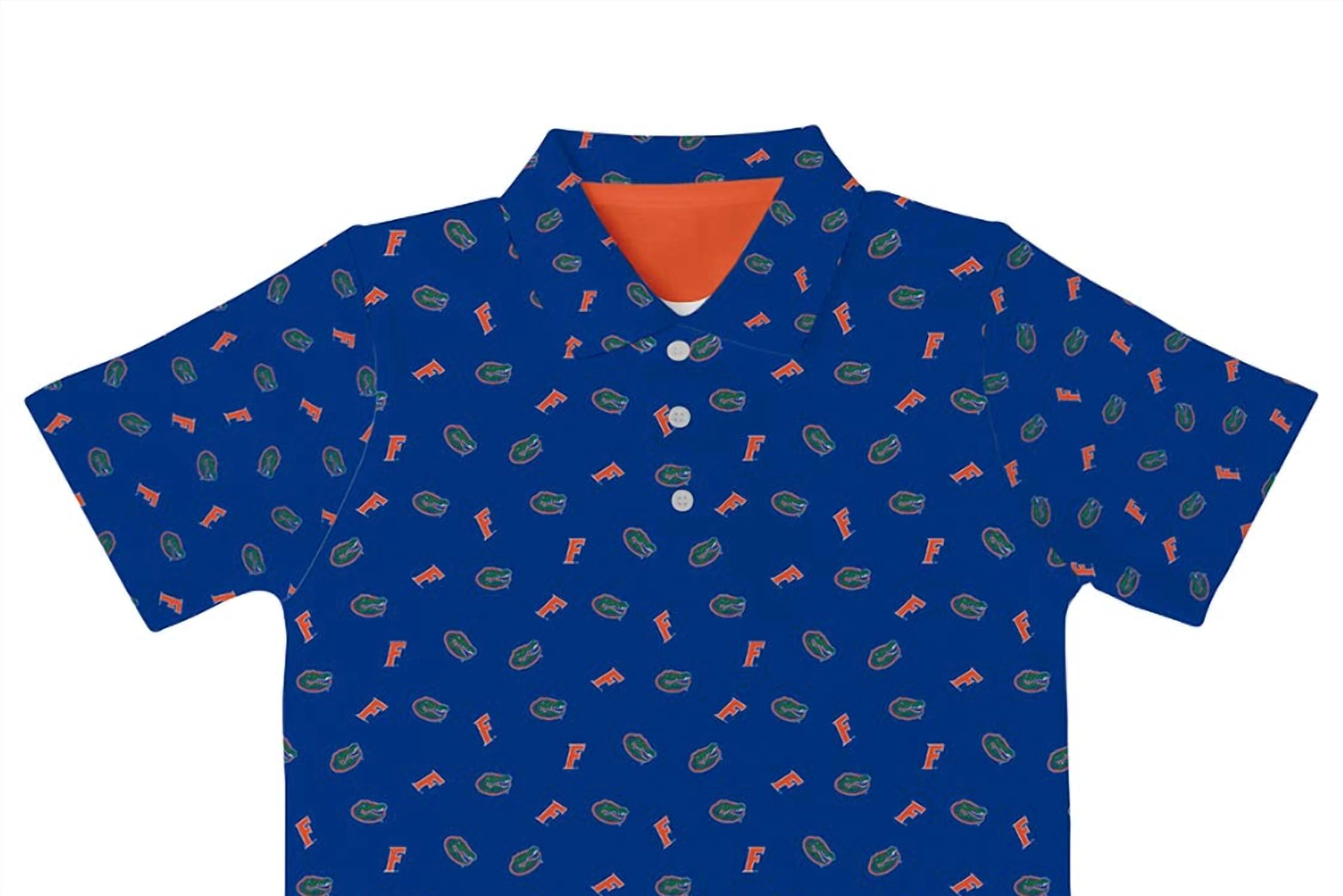Vive La Fete - Boy's Florida Gators Repeat Logo Short Sleeve Polo Shirt