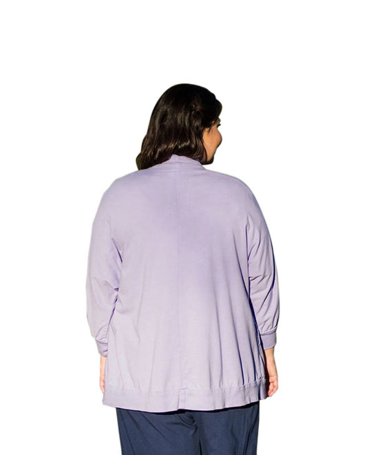 On The Plus Side - Becky Solid Long Sleeve Cotton Knit Plus Size Jacket