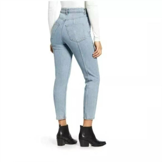 Topshop - Yoke Bleach High Rise Light Wash Mom Jeans
