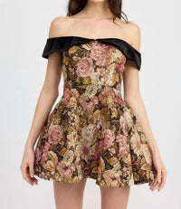 En Saison Carey Mini Dress in pink gold black - women's dress