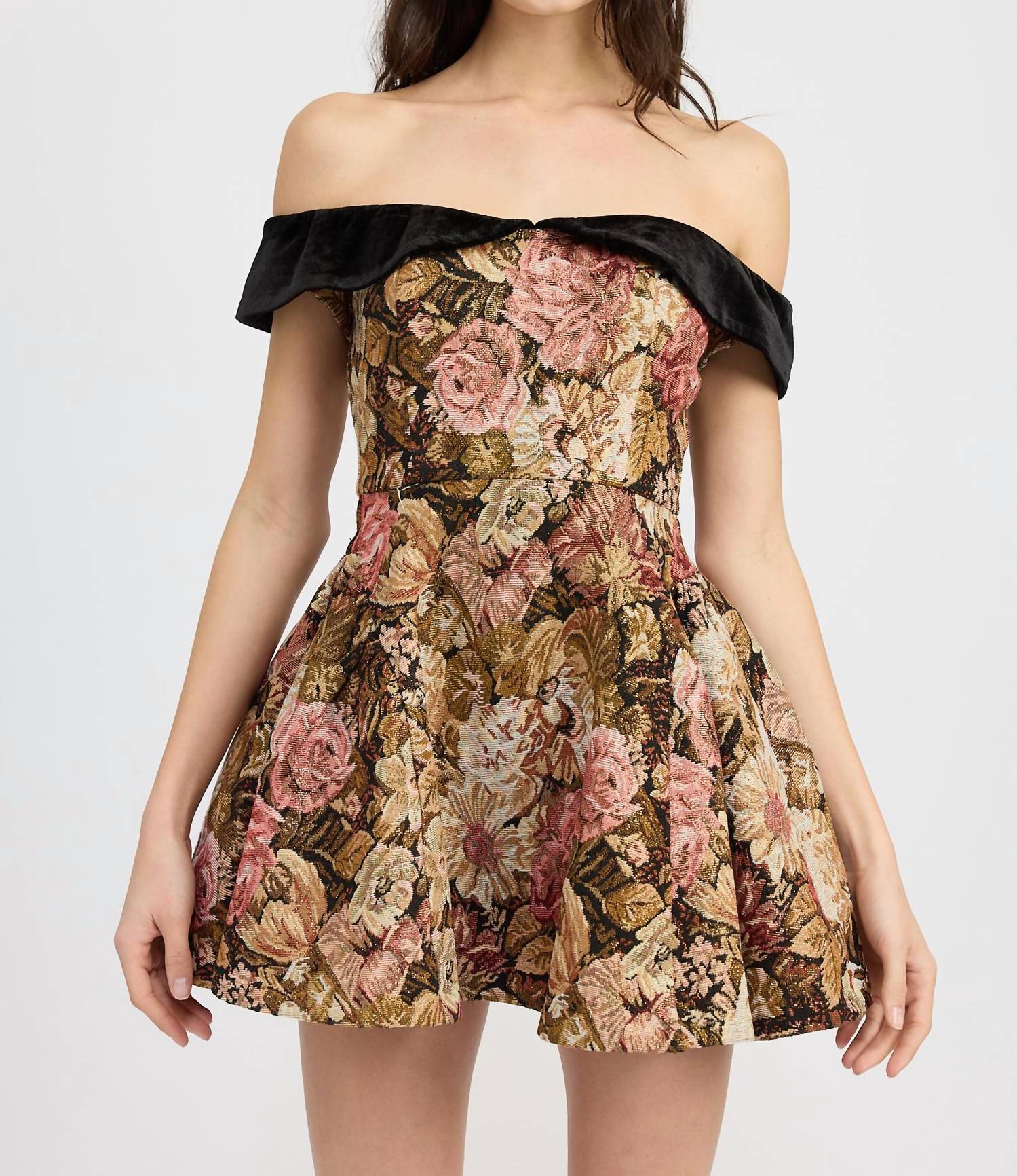 En Saison Carey Mini Dress in pink gold black - women's dress