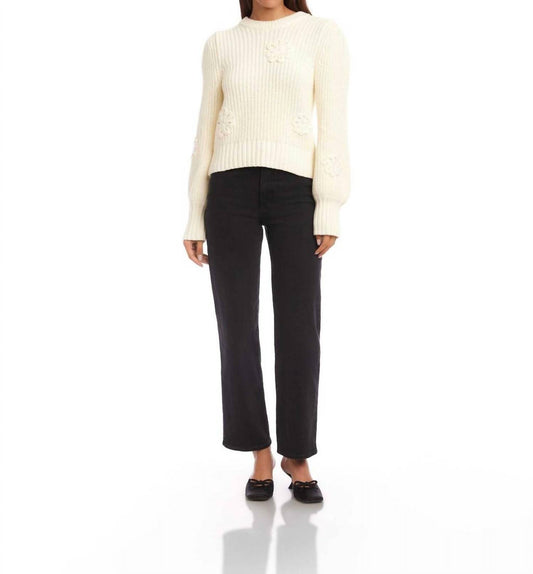 Fifteen Twenty - Brylee Crochet Flower Detail Sweater