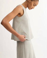 Arlo Mott Hart A-line Swing Tank Top in grey - women's tank top - detail view