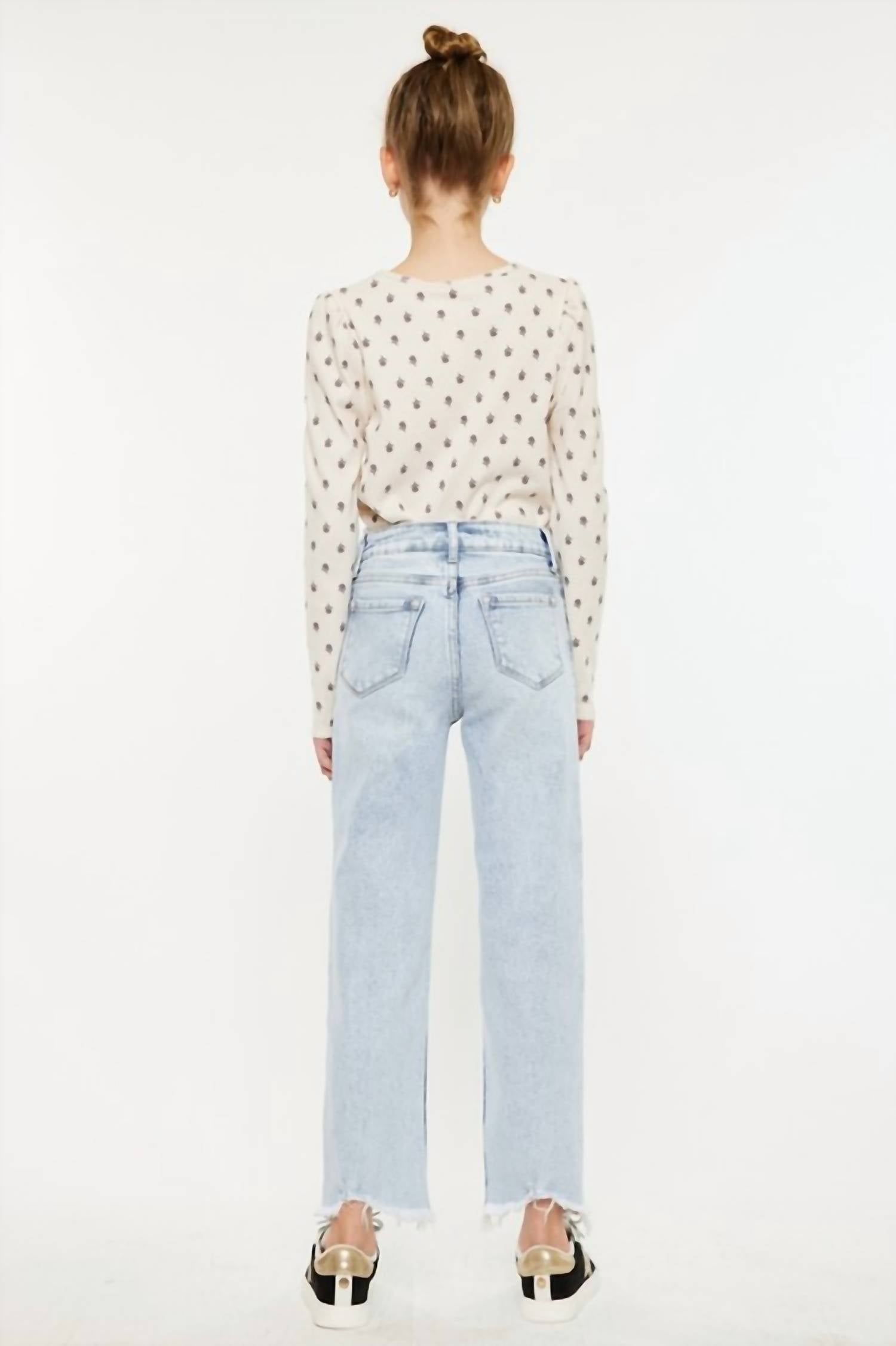 Kancan - Youth High Rise Cropped Straight Jeans