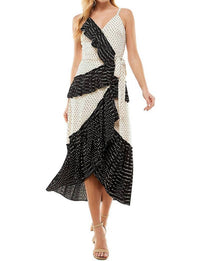 Tcec - Ruffle Wrap Midi Dress