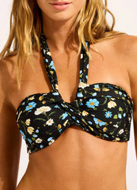 Seafolly Modern Romance Halter Bandeau Bikini Top in black - women's swimwear - view 4