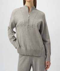 Joseph Ribkoff - Rhinestone Mock Neck Pullover Sweater
