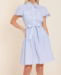 Dolce Cabo - Stripe Belted Mini Dress