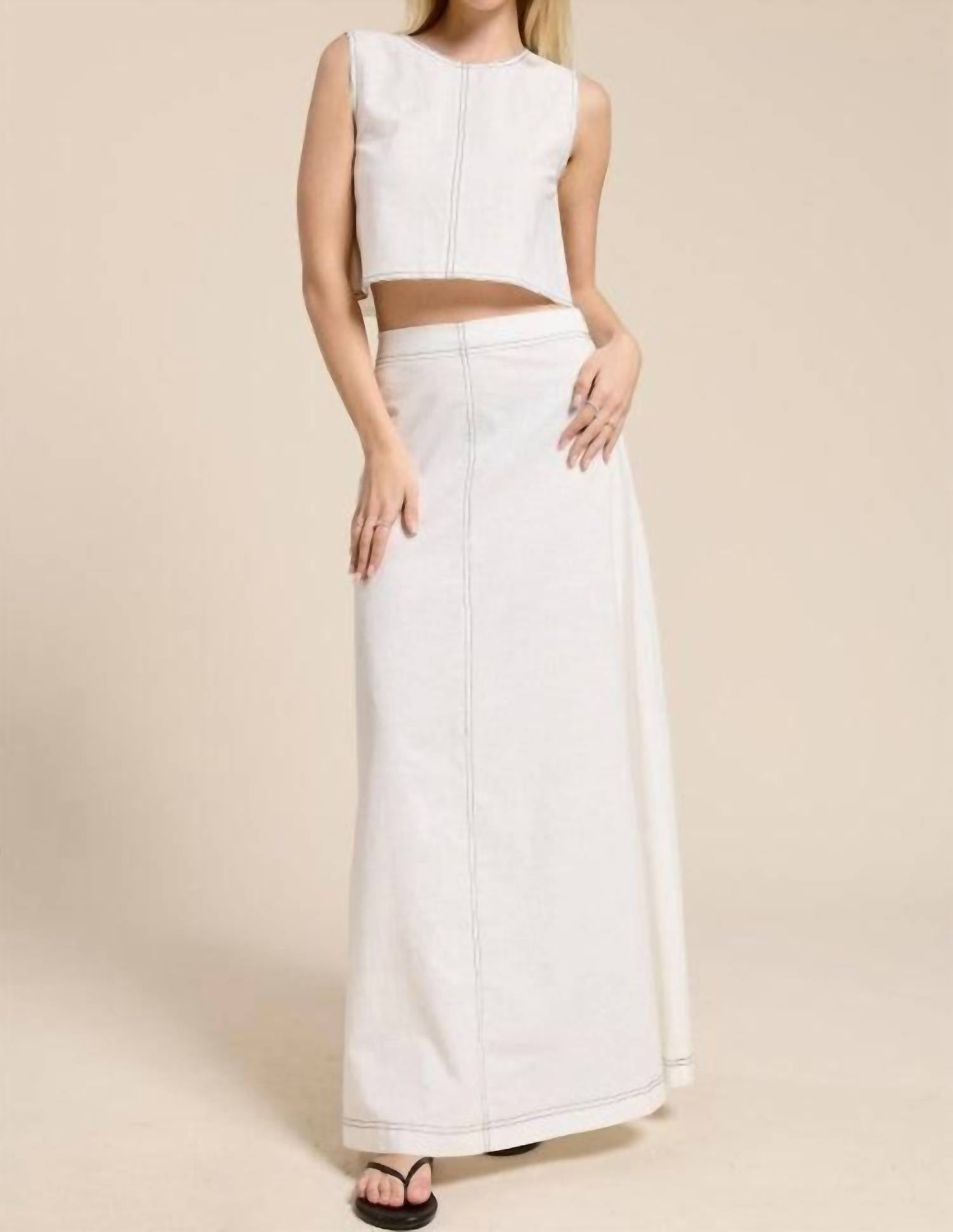 Mimosa - Xiomara Crop Tank Top And High-waisted Maxi Skirt Set