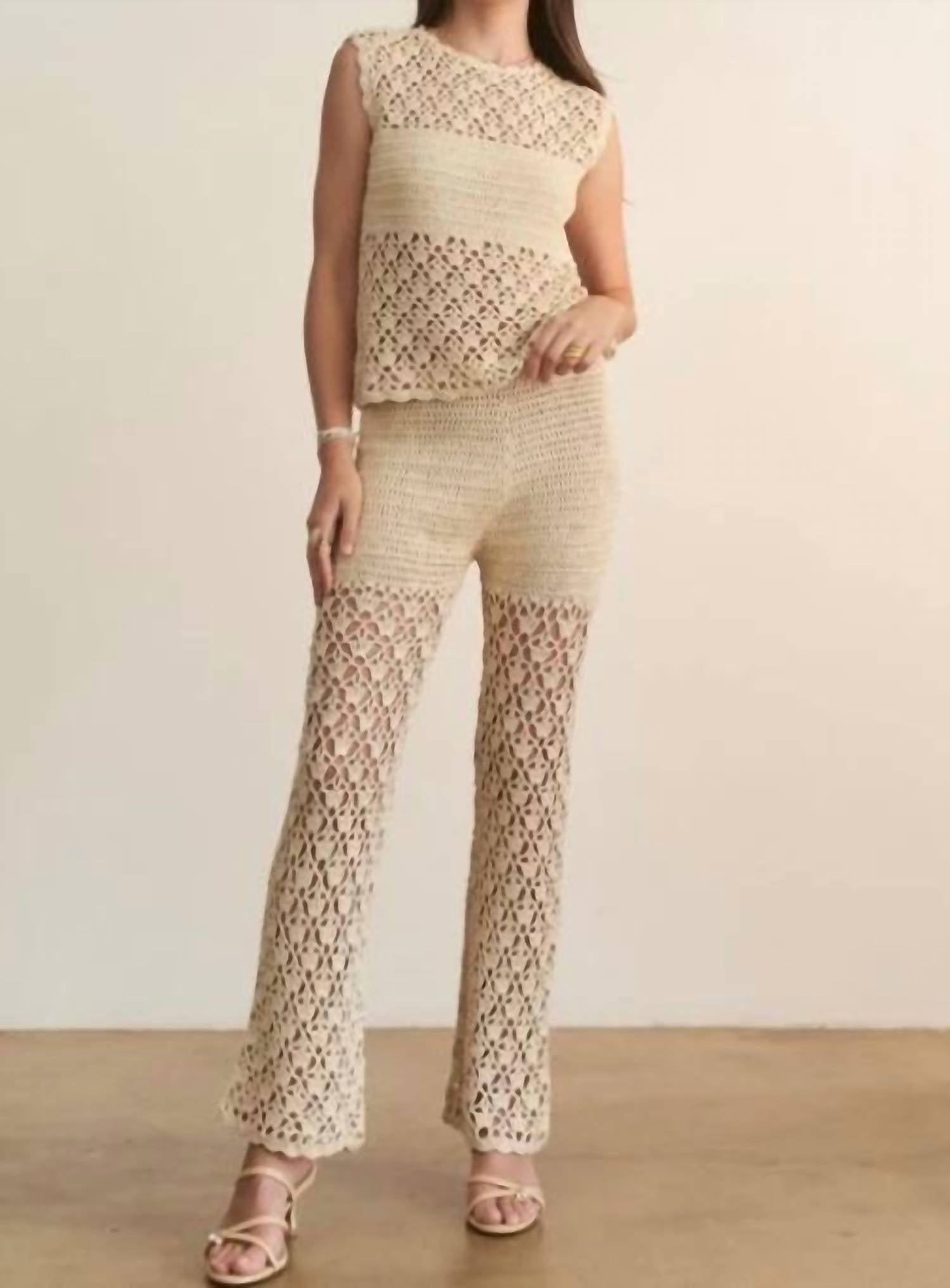 Hersy - Sandy Sleeveles Top And High Waist Pants Set