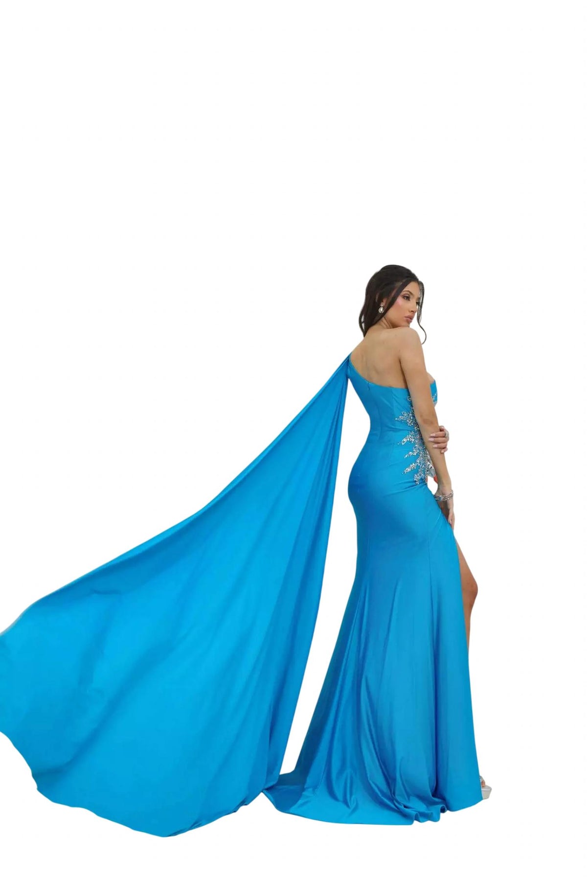 Terani Couture - Asymmetrical Bodycon Sleeveless Long Prom Dress