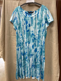 Tango Mango gored panel dress in blue - women's dress - detail view