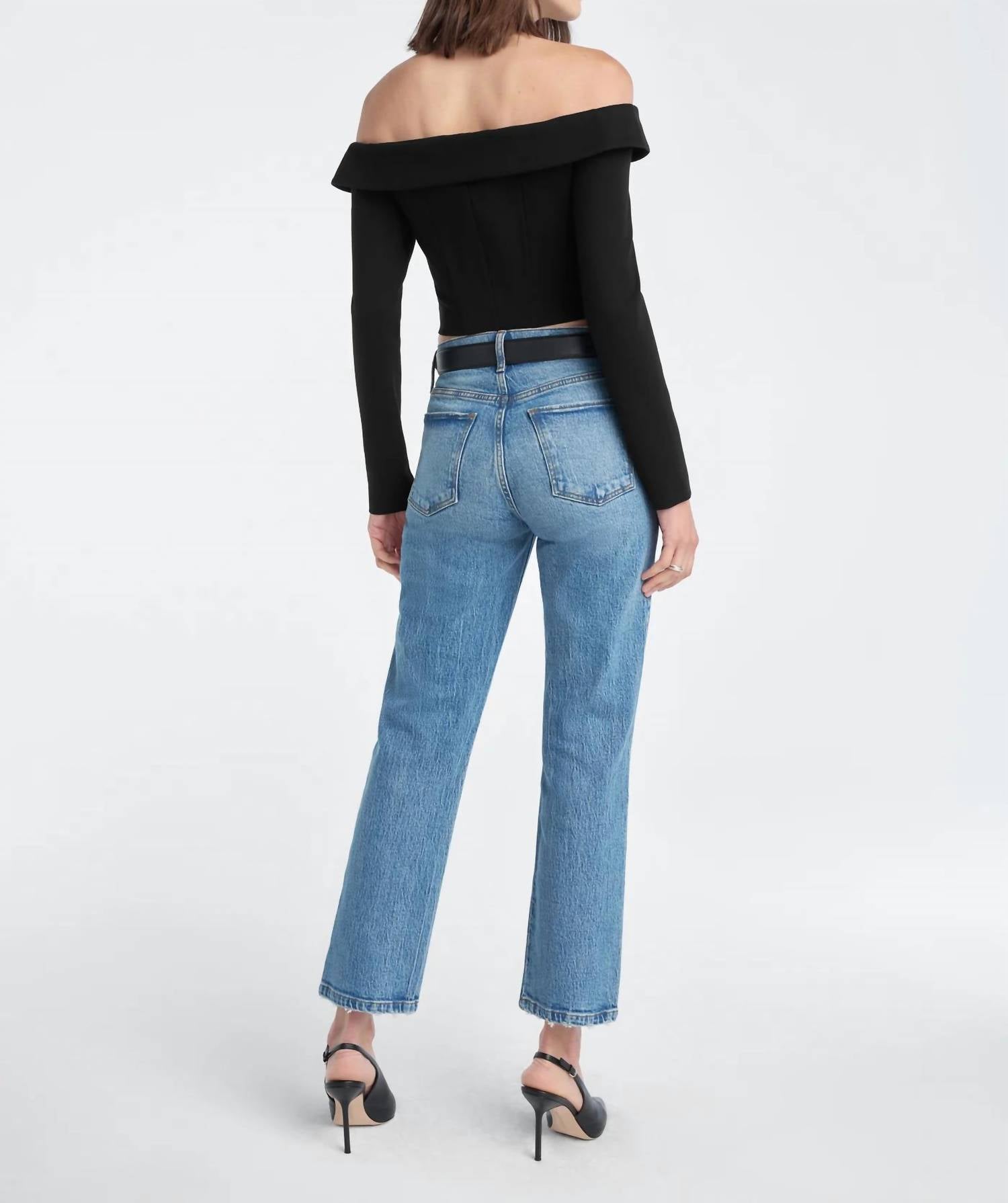 Favorite Daughter The Dot Mid Rise Straight Jeans in westminster - women's jeans