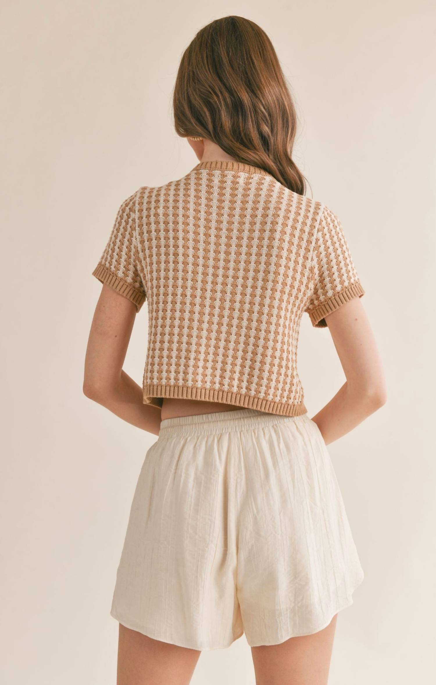 Sage The Label - Amore Lace Up Front Crop Sweater