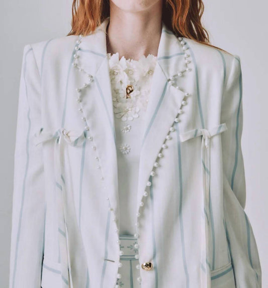 Pamela Stevenson - Donna Pearl Trimmed Blazer