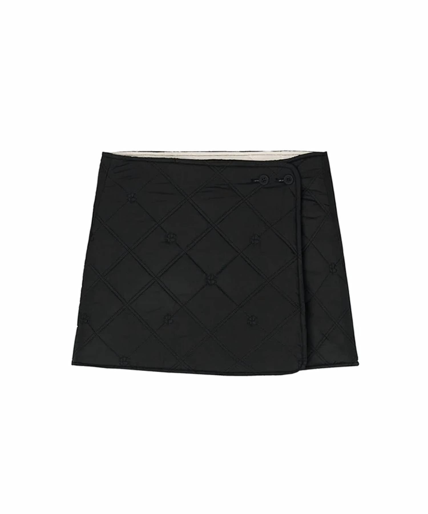 Posherd - Logo Quilted Reversible Padded Wrap Skirt