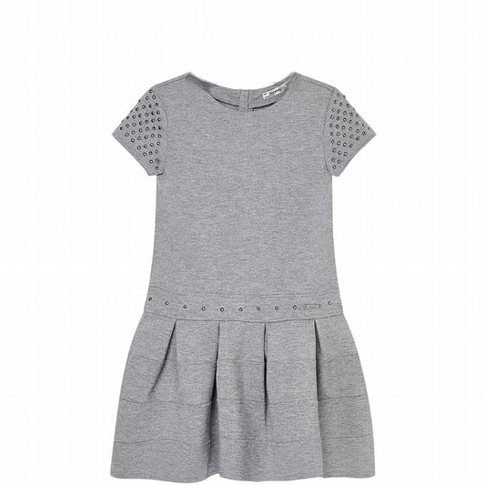 Mayoral - Girl's Short Sleeve Stud Sleeve Dress
