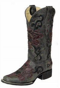 Corral Women's Western Pointed Toe Boots in red smoke - women's shoe