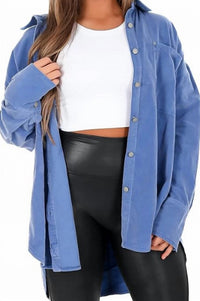 Free People - Baby Cord Button Down Shirt Jacket