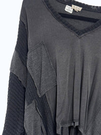 Pol - Women's V-neck Knit Poncho Top