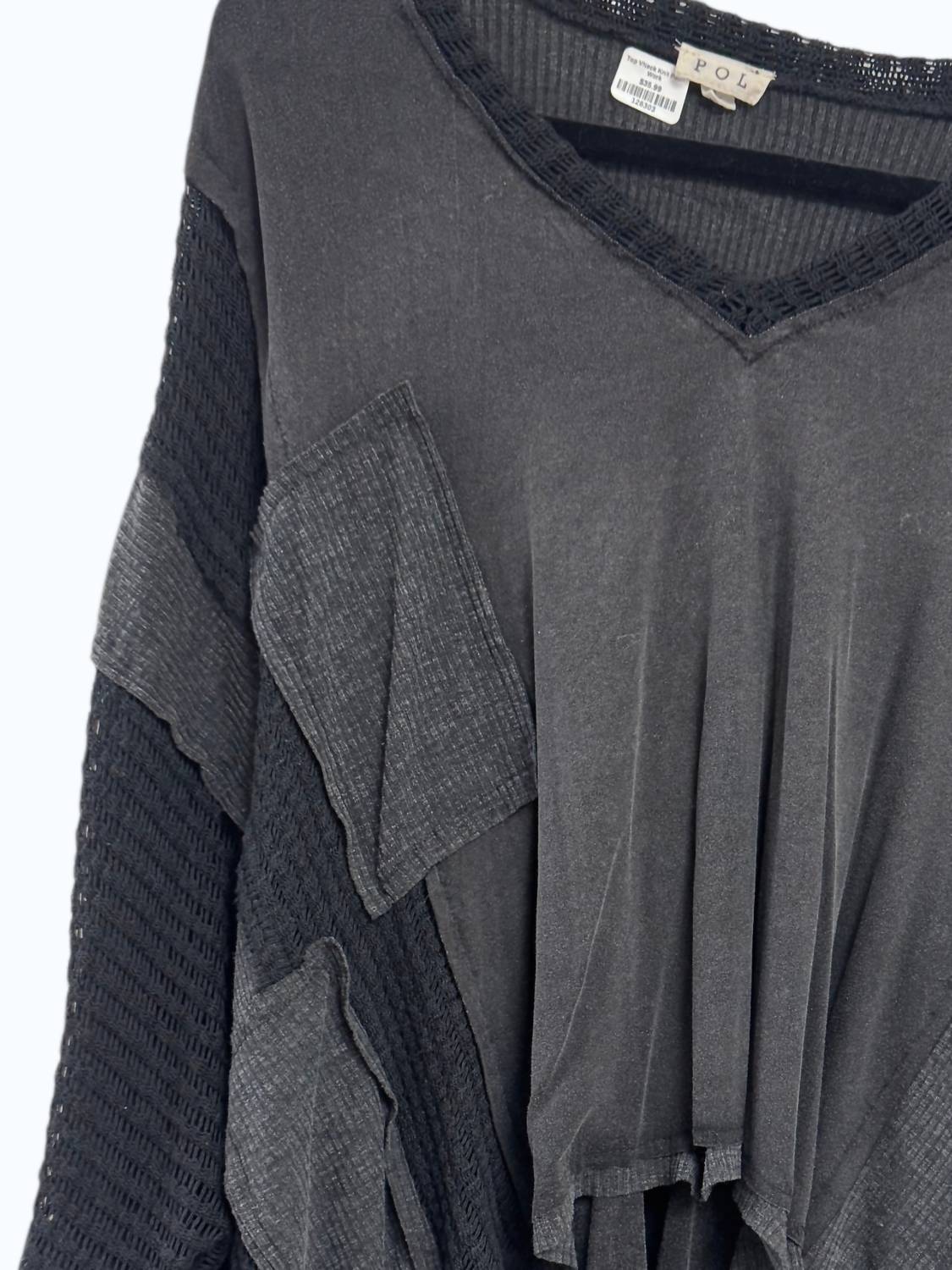 Pol - Women's V-neck Knit Poncho Top