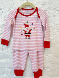 SQUIGGLES Kids Juggling Santa Pajama Set in pink - kids' sleepwear