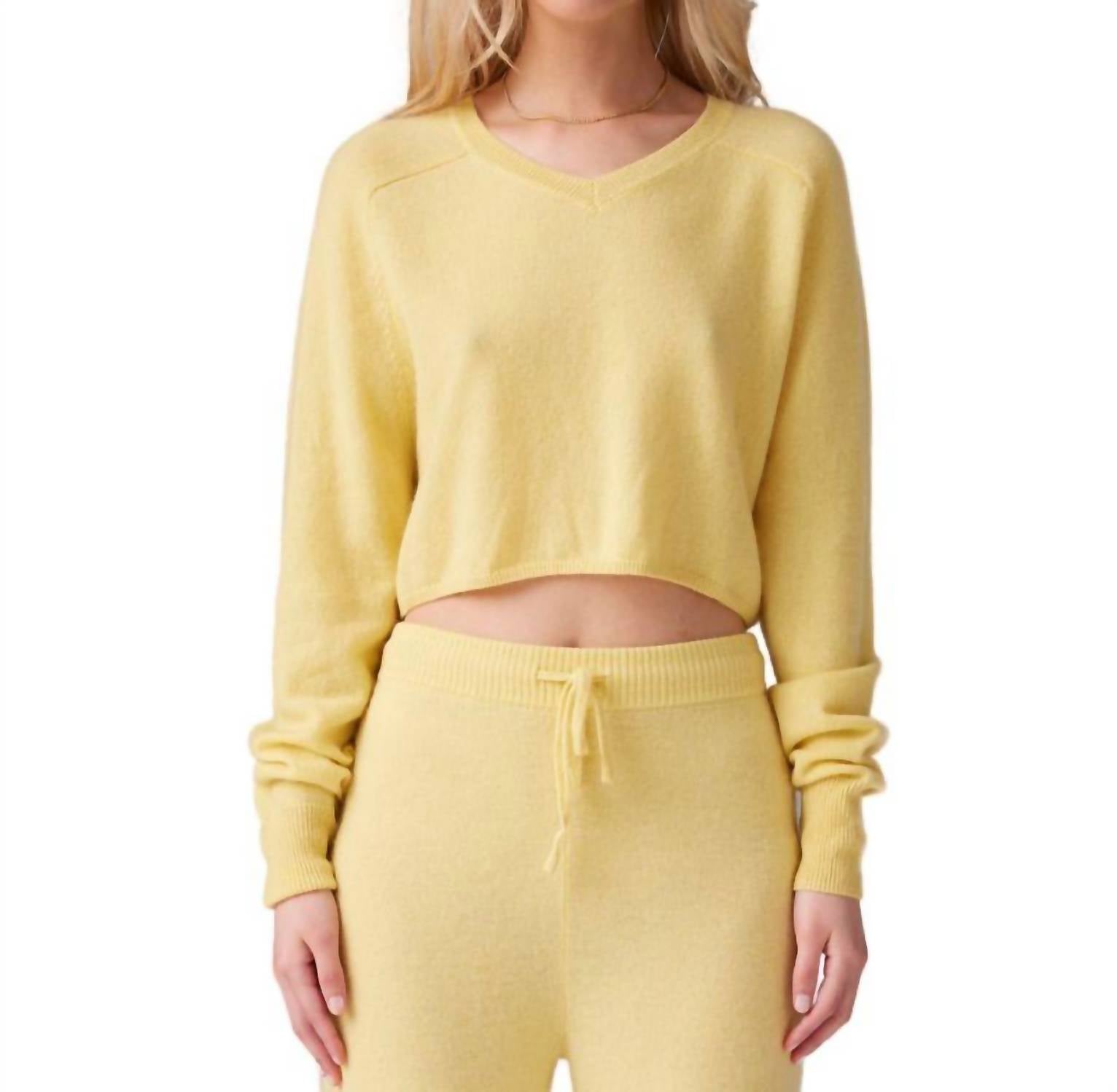 Colorush - Layne Crop V-neck Sweatshirt