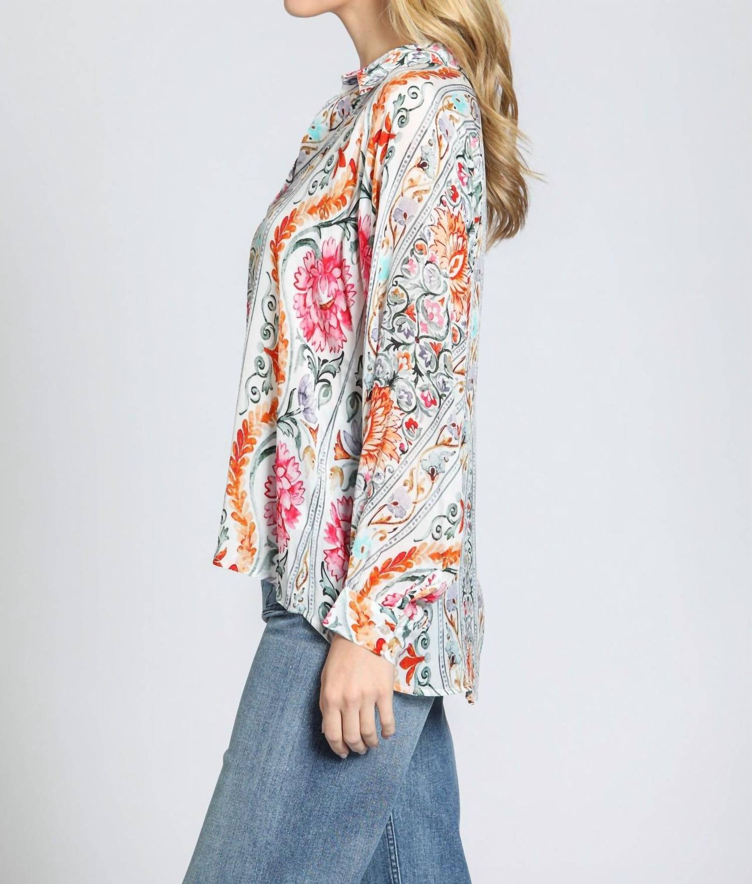 Apny - Half-placket Pullover Blouse