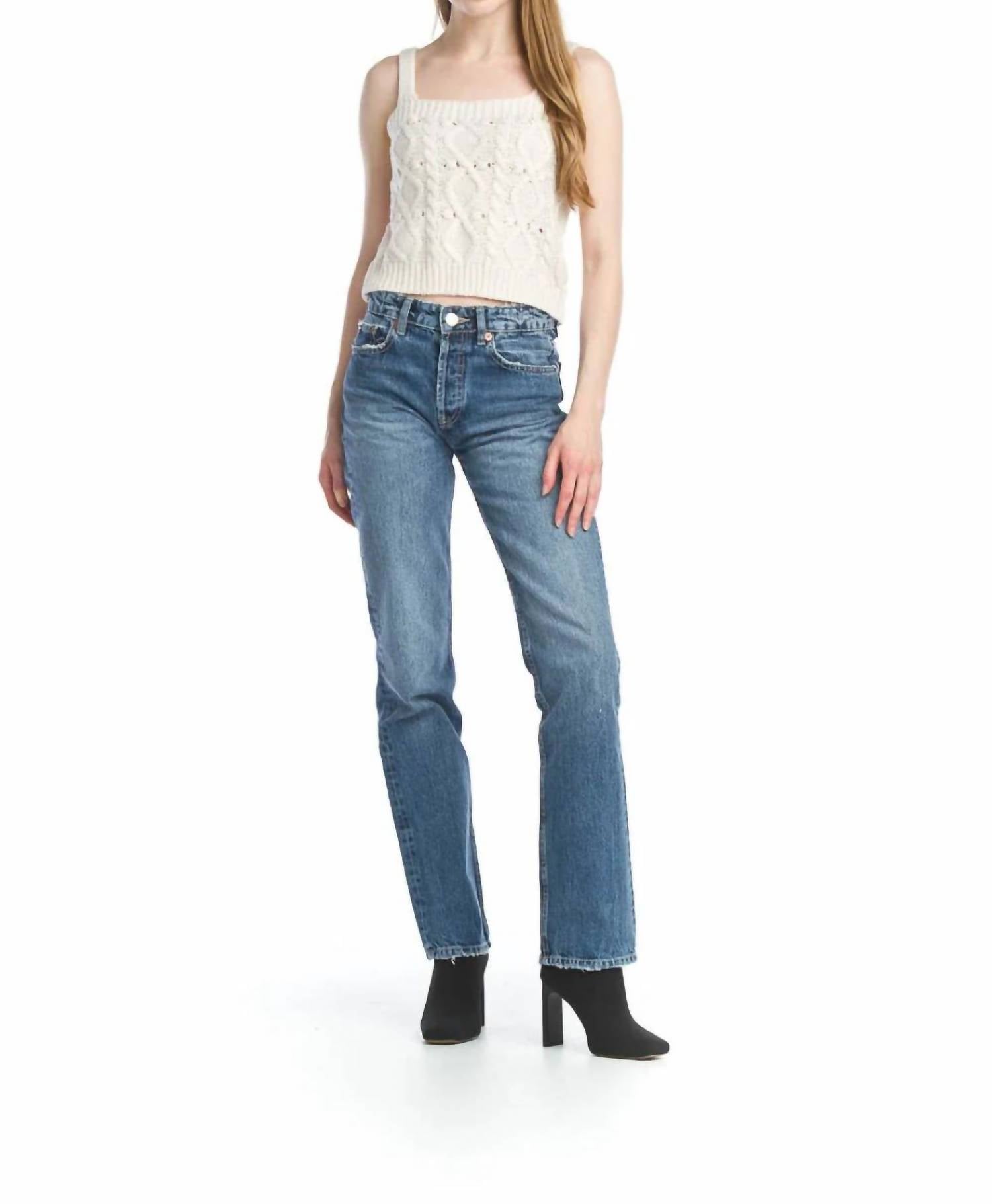 Papillon - Cropped Cable Knit & Pom Pom Sweater Tank