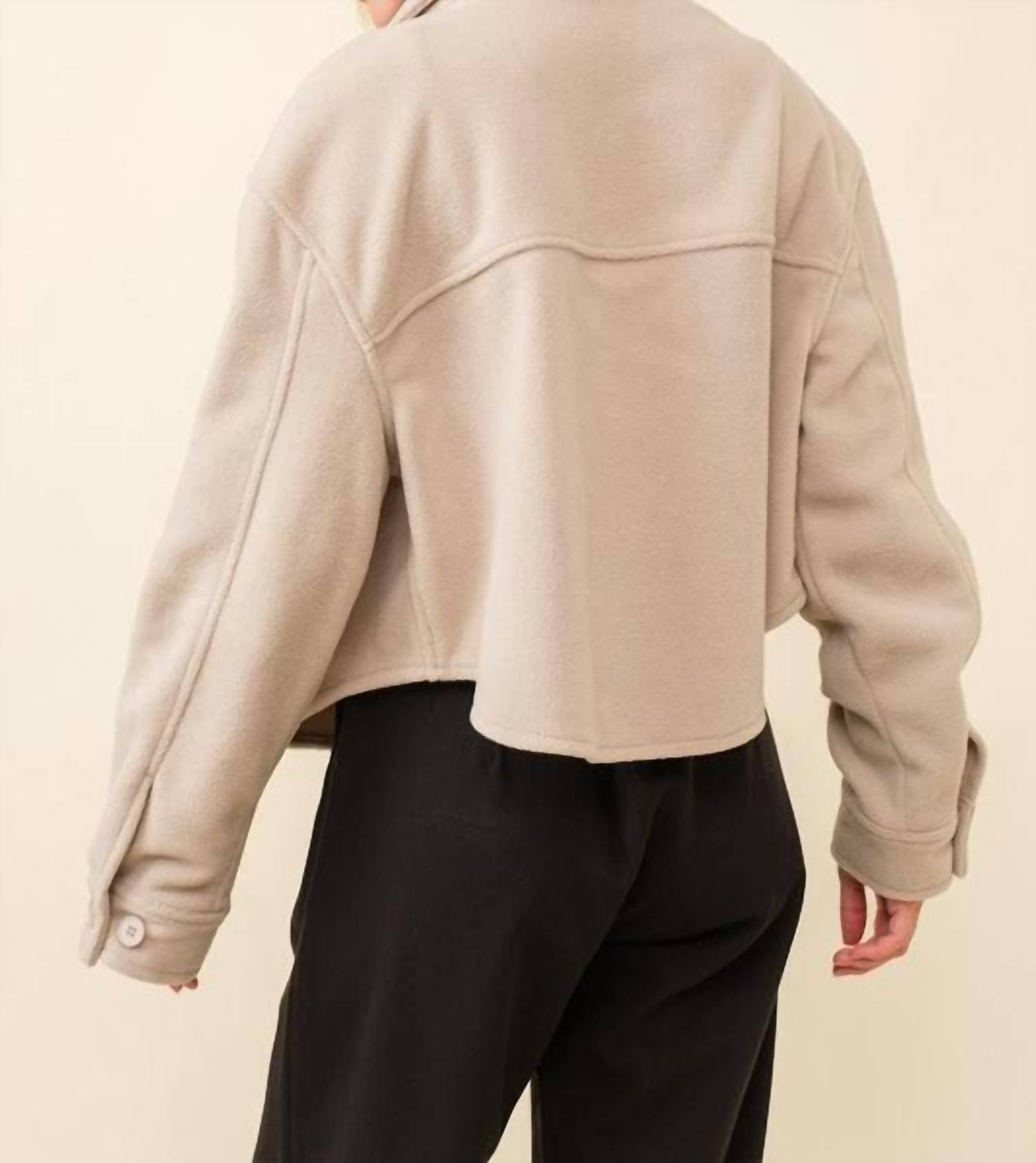 Hersy Fleece Pocket Jacket in beige - women's jacket - view 4