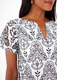ABBEY GLASS Lulu Mini Dress in black white - women's dress - alternate view